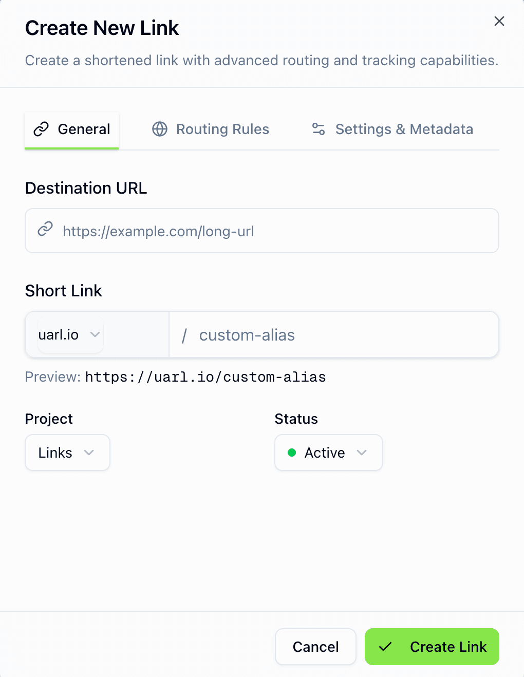 Create new link interface